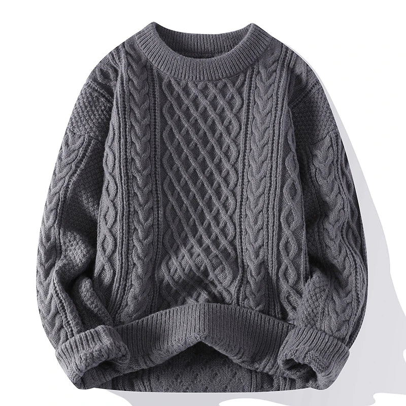 Legible Autumn and Winter Casual Sweaters Men Round Neck Collar Knitted Pullovers Male Loose Sweater Man