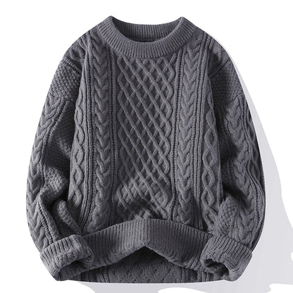Legible Autumn and Winter Casual Sweaters Men Round Neck Collar Knitted Pullovers Male Loose Sweater Man
