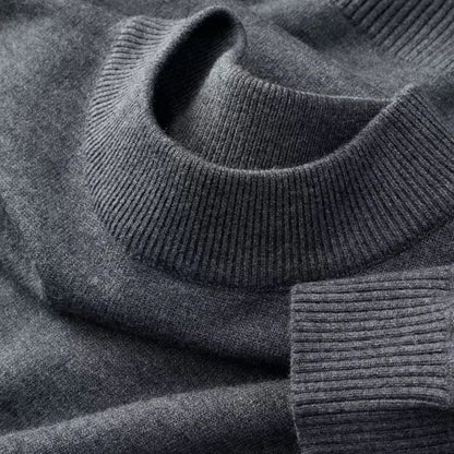 Autumn New Men's Casual Mock Turtleneck Sweater Long Sleeved Warm Pullover Basic Lightweight Street Clothing Knitted Jacket Top