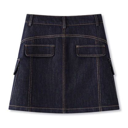 ZJYT High Street Fashion Denim Skirts for Women Summer 2026 New High Waist Casual Blue Mini Skirt Ladies Faldas Female Clothes