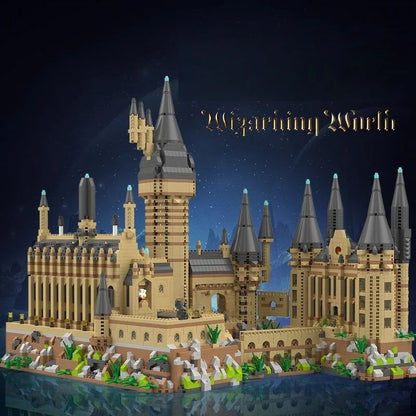 Magic Movie Castle School Micro Building Blocks Street View Architecture MOC Architecture Scenery Toy Christmas Birthday Gifts