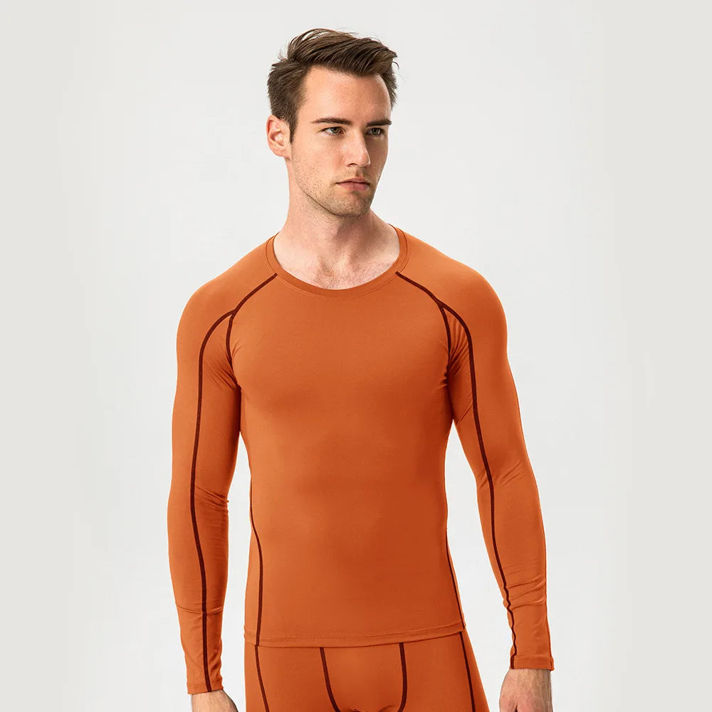 Men's Compression Shirt Long Sleeve Sports Workout T-Shirts Sport Quick Dry Fitness Running Tops Gym Sports Tights