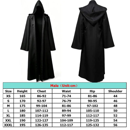 Knight Cosplay Men's Medieval Cape with Hood Costume TV Jedi Roleplay Cloak Retro Clothing Din Djarin Outfits Halloween Clothes
