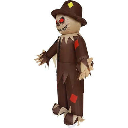 Haunted House Party Scarecrow Inflatable Costume Glowing Eyes Cosplay Horror Costume Full Body Blow Up Suit Carnival Christmas