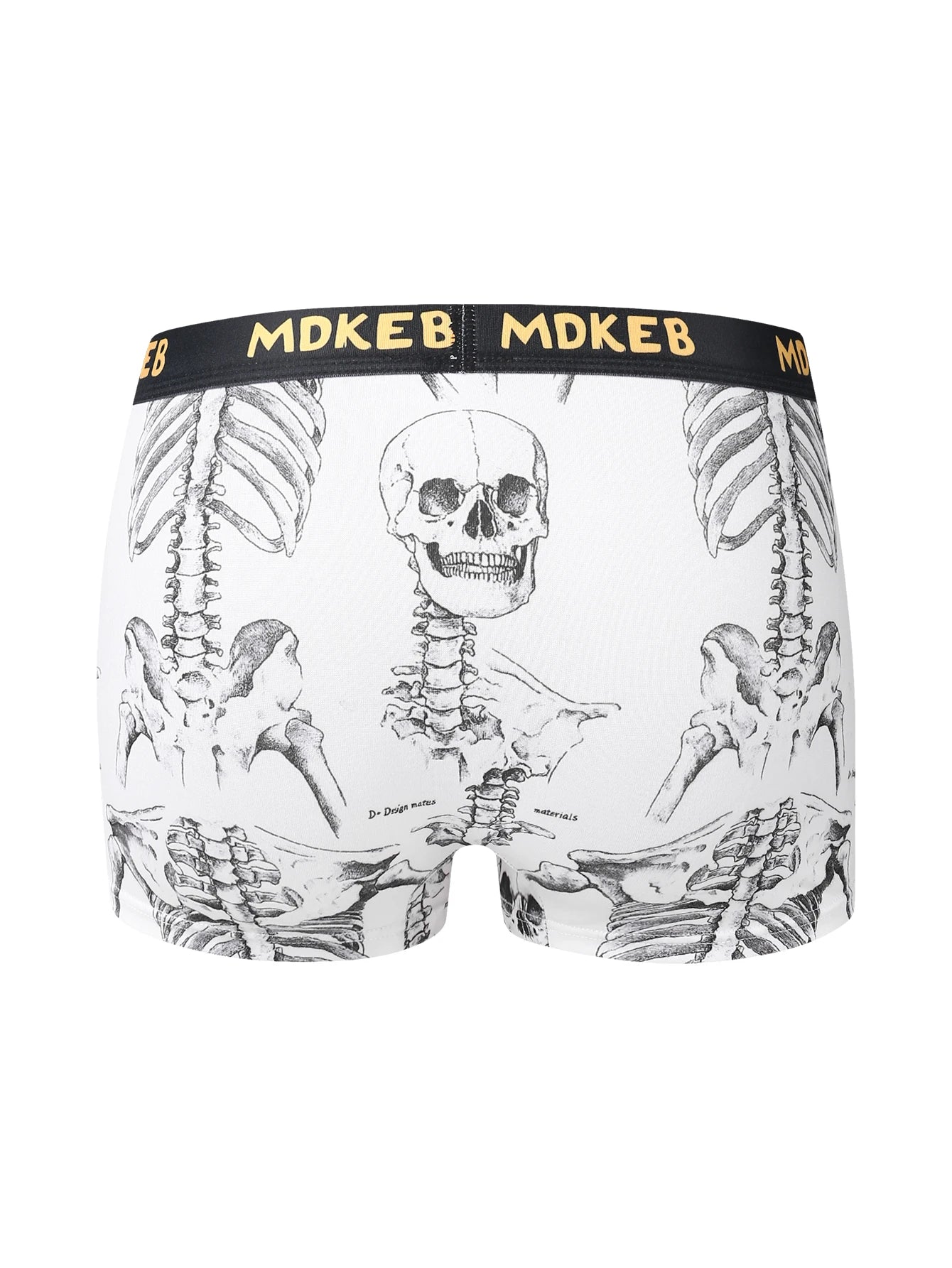 5-Pack Men's Mixed Hair Boxer Briefs with Popular Skull Print Mid-Waist Thin High Elastic Comfortable Men's Boxer Shorts