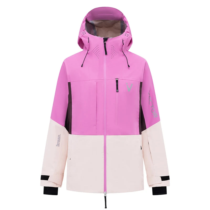 VECTOR Man and Woman Open Skiing Jacket with High Pressure Waterproof and Wear Resistant Full Pressure Adhesive Snowboard