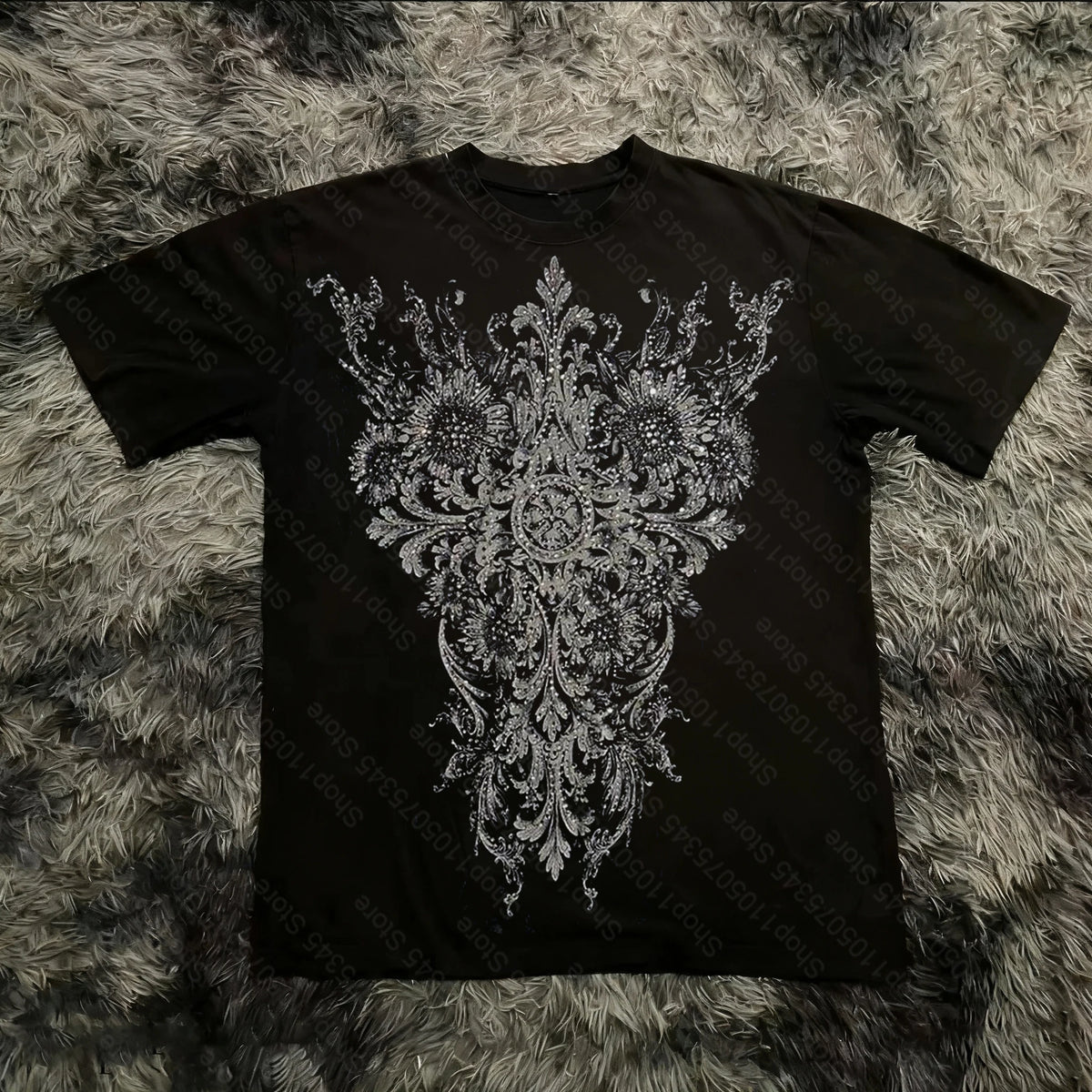 Retro Classic Gothic Style T-shirt Print Oversized Shirt High Street Shirts Gothic Round Neck Cotton Tops New Mens Women T Shirt