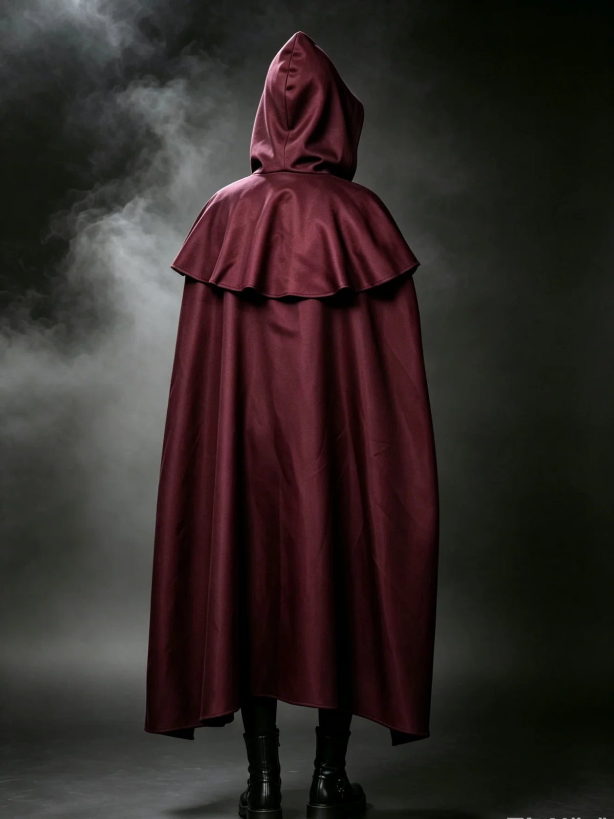 Medieval Vintage Hooded Long Cos Cloak, Dark Green Double Lapel Tie Cape, Unisex Ranger Hunter Wizard Role Play Costume, Retro Gothic Cosplay Coat