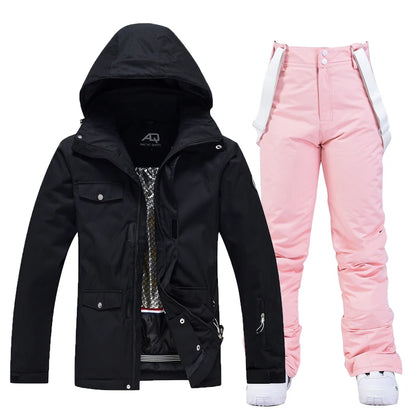 -35, Men and Women Snow Wear, Clothing for Snowboarding, Snow Ski Jacket and Pant Set, Snowboarding Clothing, Pure Color, Unsex