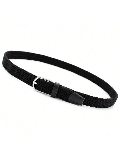 Fashionable Elastic Woven Belt With Stretchable Buckle, Unisex Students All-Match Accessory Belt For Women Summer, School Fall,