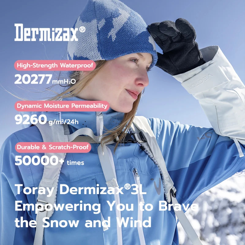 VECTOR Man and Woman Open Skiing Jacket with High Pressure Waterproof and Wear Resistant Full Pressure Adhesive Snowboard