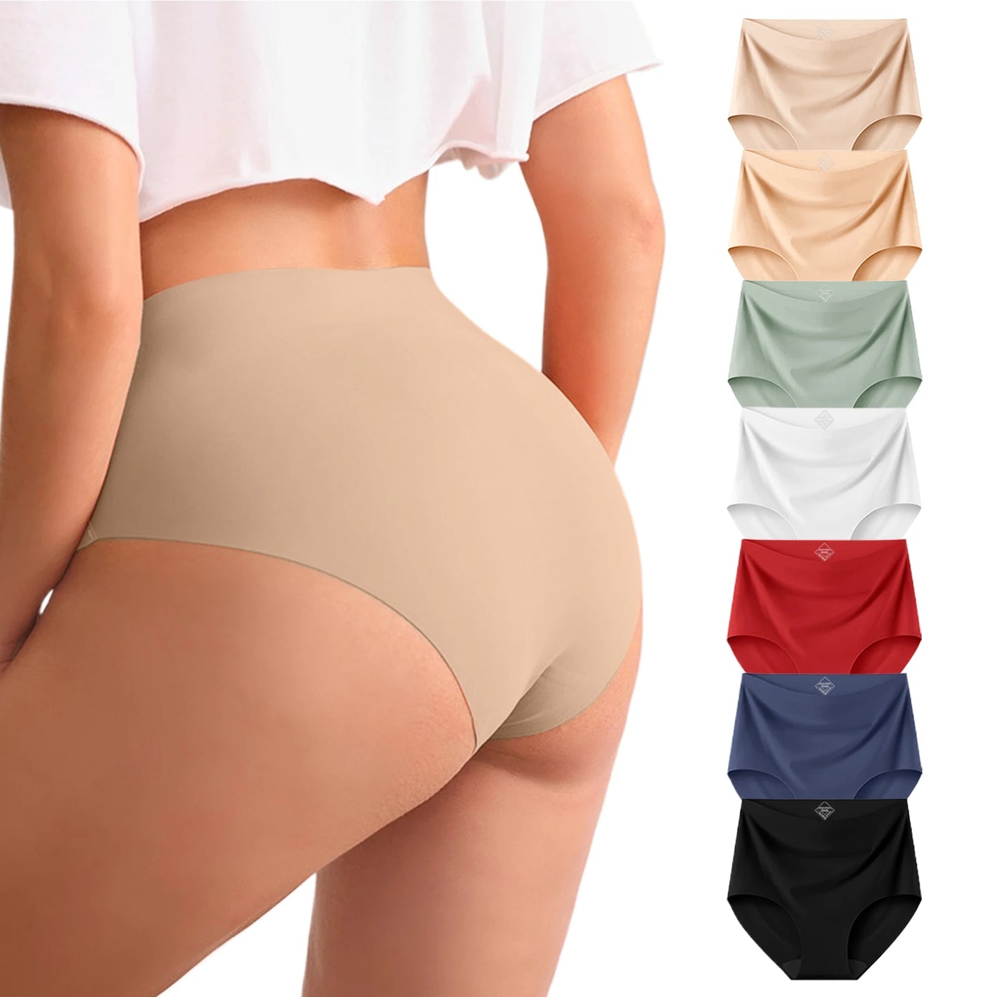7PCS/Set Women High Waist Seamless Underwear Breathable Comfort Briefs S-2XL