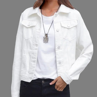 New Women's Denim Jacket Spring and Autumn 2024 Casual Short Denim Jacket Women's Korean Version Solid Color Jacket Clothes