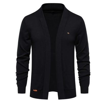 2023 New Winter Cotton Cardigan for Men Quality Mens Sweater Fashion Turn Down Collar Knitted Sweaters for Men