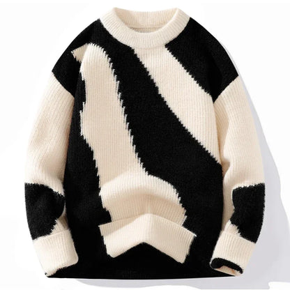 Winter Comfortable Fashionable Versatile Men's Distressed Sweaters Outdoor Fashion Trends Warm and Casual Knitted Sweaters