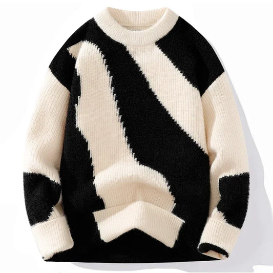 Winter Comfortable Fashionable Versatile Men's Distressed Sweaters Outdoor Fashion Trends Warm and Casual Knitted Sweaters