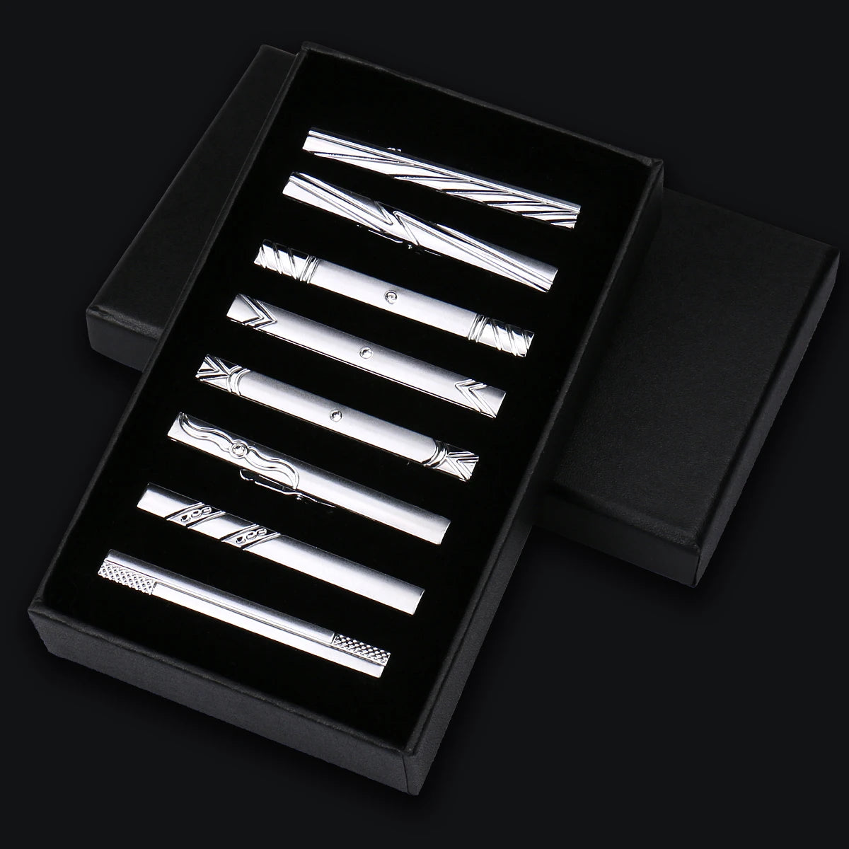 Luxury Men's Tie Clips Set Gifts Box Hight Quality Tieclip Business Accessories Suit 8 Pieces Set Multiple Styles Gifts For Men