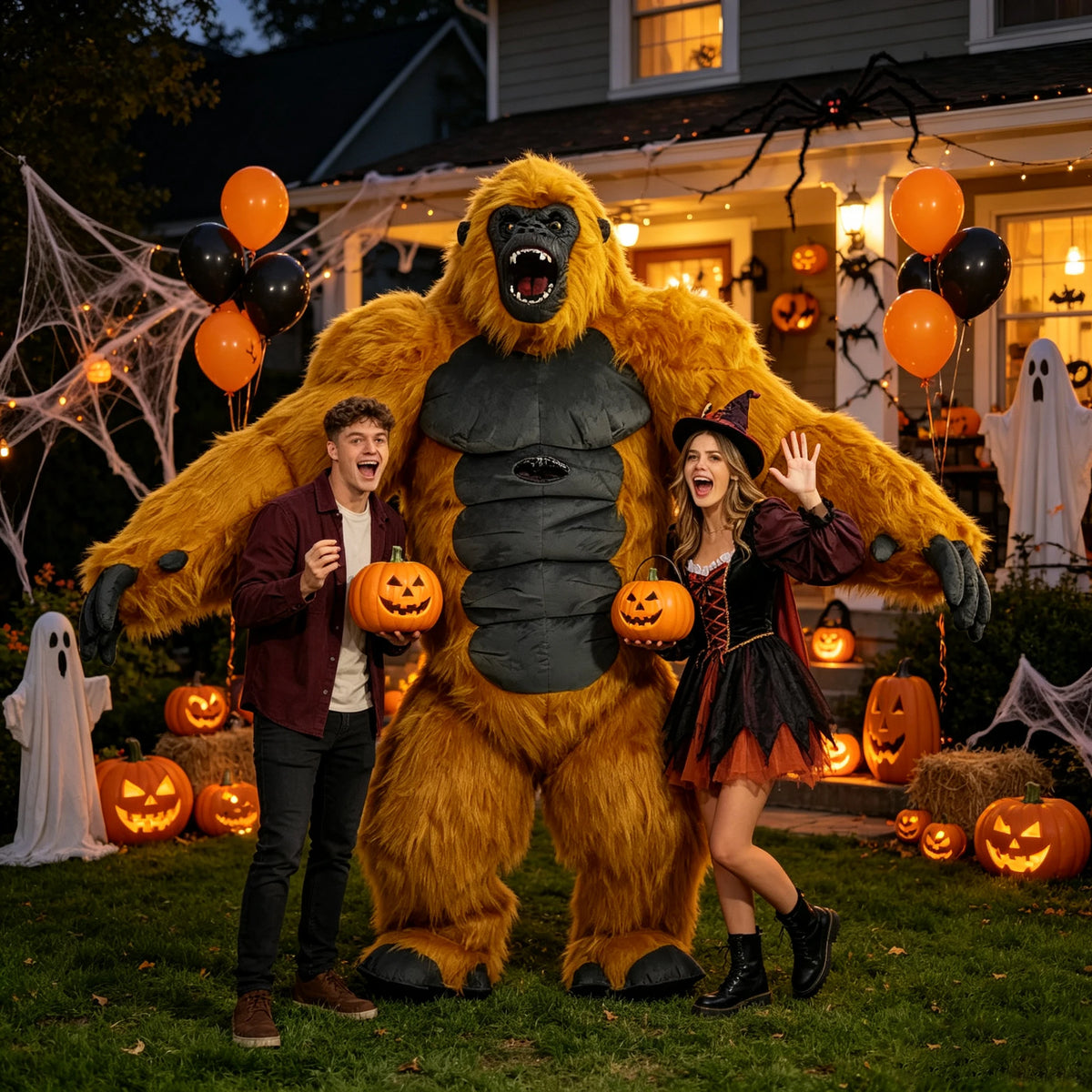 2.6M Inflatable King Kong Costume Gorilla Mascot Parade Adult Character Cosplay