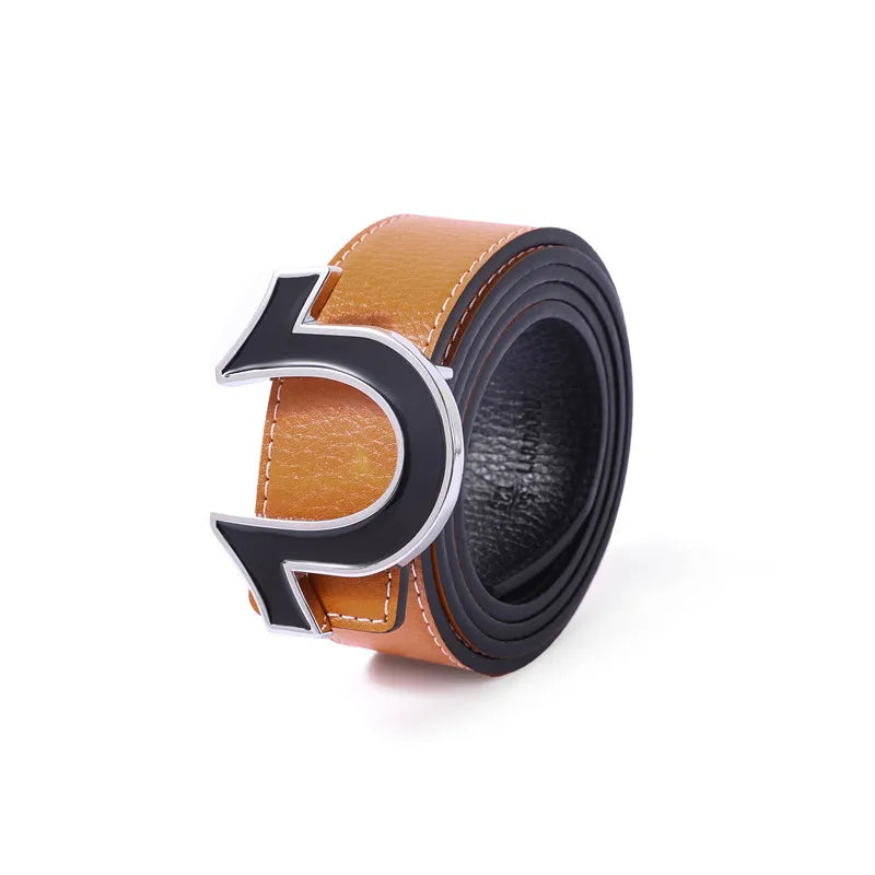 3.8cm new style men's light luxury belt, trendy jeans, trousers, casual pants, versatile pants belt 7 colors