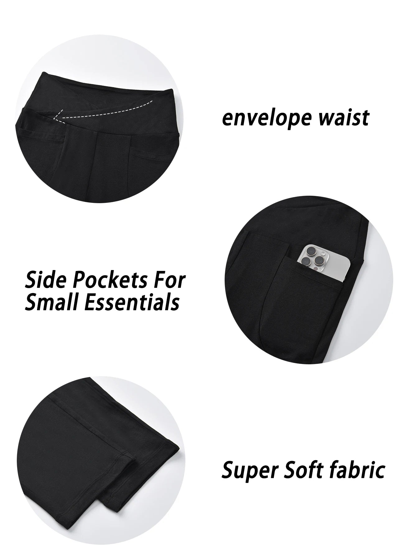 Women's Super Soft Crossover High Waisted Capri Pants With Pockets Tummy Control No See Through Workout Yoga Running Leggings