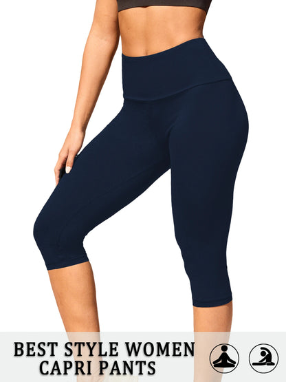 Women'S Super soft Capri Pants，High Waisted Tummy Control Leggings for Cozy Home & Casual Outfit