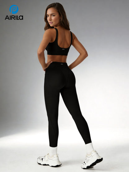 Airila 2 Pcs Yoga Set Workout Sports Bra & Leggings Pilates Gym High Waist Athleisure Butt Lifting Running Tummy Control