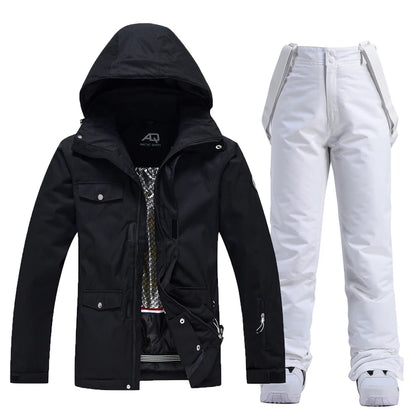 -35, Men and Women Snow Wear, Clothing for Snowboarding, Snow Ski Jacket and Pant Set, Snowboarding Clothing, Pure Color, Unsex