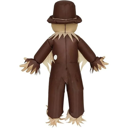 Haunted House Party Scarecrow Inflatable Costume Glowing Eyes Cosplay Horror Costume Full Body Blow Up Suit Carnival Christmas