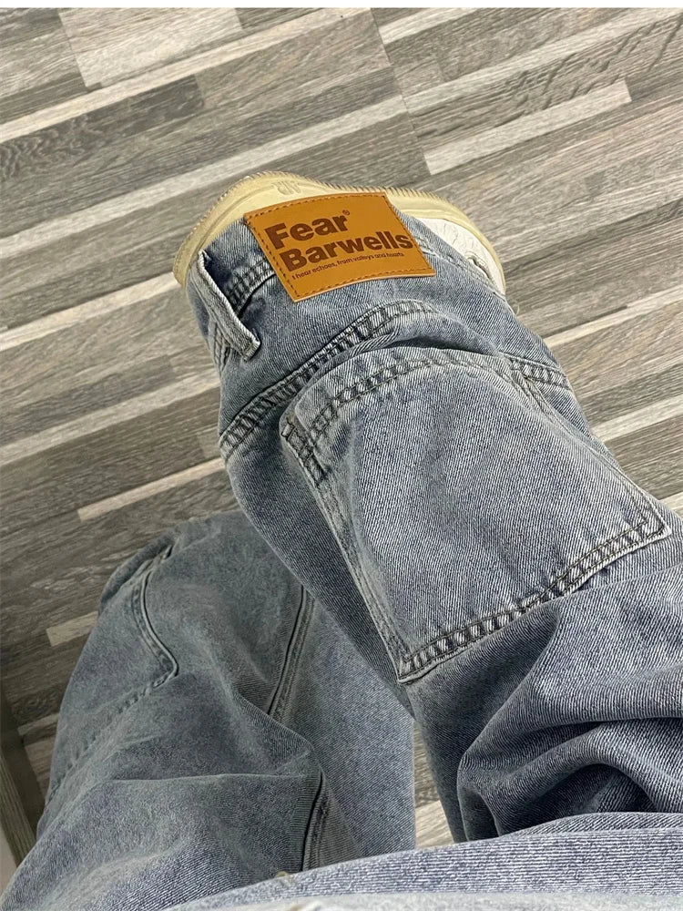 Casual jeans reversible pants ins fashion American retro Y2K loose high waist jeans women street clothing loose trousers pants