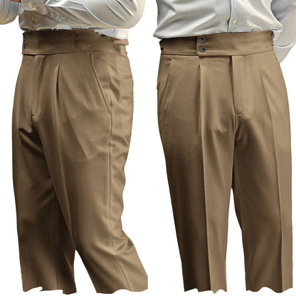 New Casual Solid Color Suit Trousers Men Spring Trendy Belt High Waist Pants Male Business Office Fashion Pleated Straight Pants
