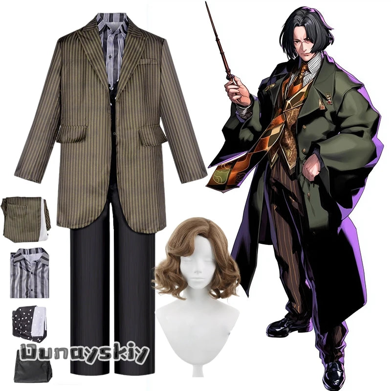 Cosplay Godfather Sirius Black Costume DIY Suit Wizard Dress Padfoot Magic Role Play Outfits Halloween Disguise Ornament