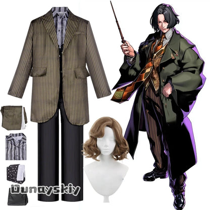 Cosplay Godfather Sirius Black Costume DIY Suit Wizard Dress Padfoot Magic Role Play Outfits Halloween Disguise Ornament