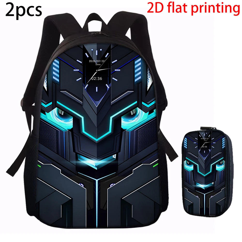1/2/3/4/5PCS Robot Graphic Backpack Set | Ideal for Daily Travel