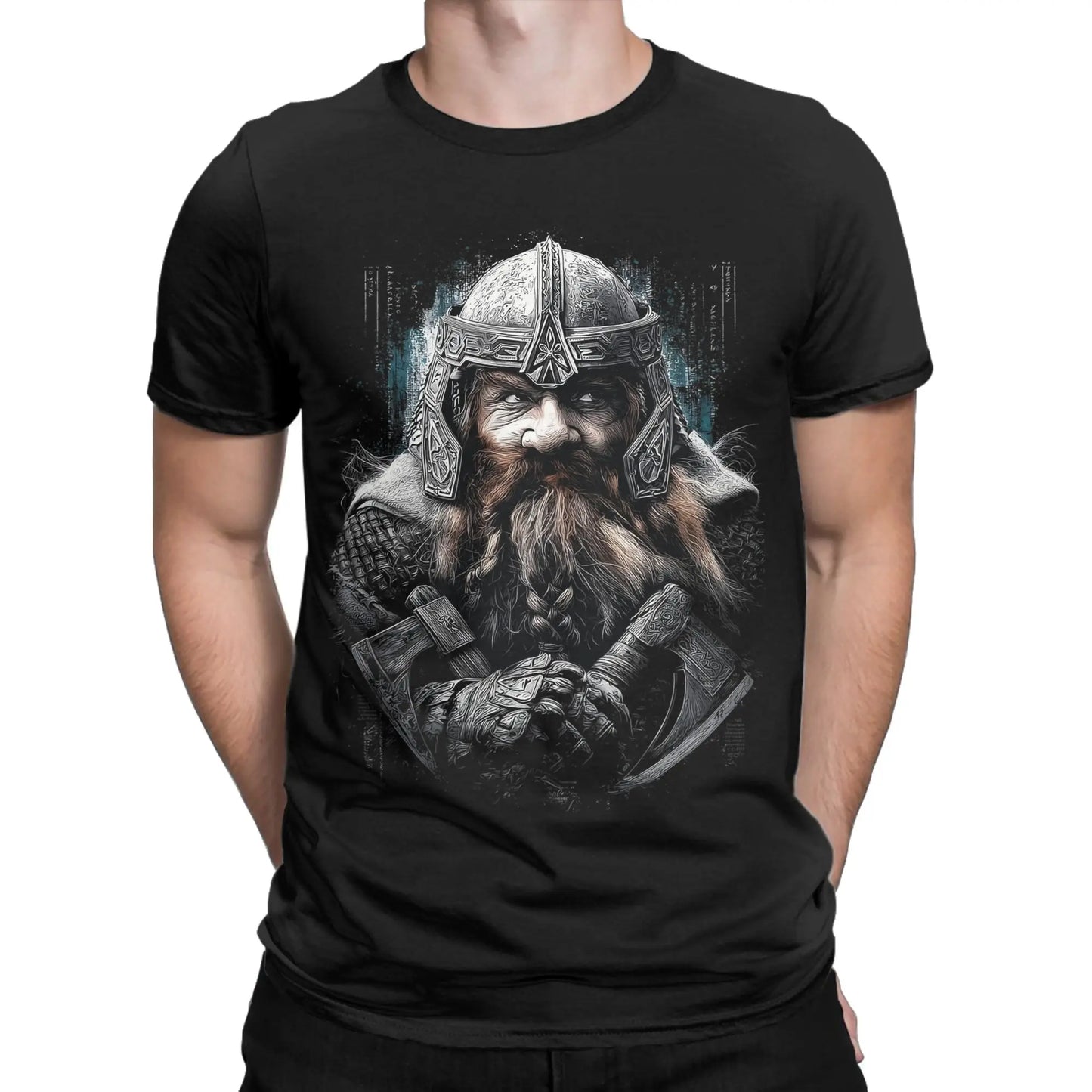 Gimli L-Lords Of The R-Rings T Shirt Men Pure Cotton Funny T-Shirt Round Neck  Tees Short Sleeve Tops 6XL