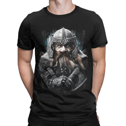 Gimli L-Lords Of The R-Rings T Shirt Men Pure Cotton Funny T-Shirt Round Neck  Tees Short Sleeve Tops 6XL