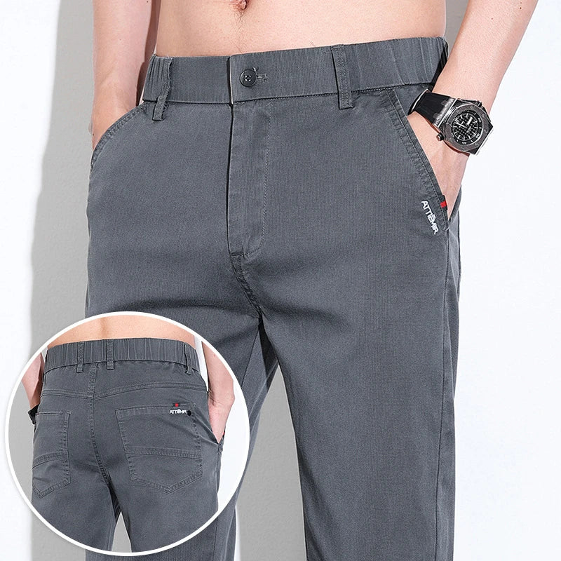 Men's Clothes Lyocell Thin Casual Pants Men Fashion Slim Classic Spring Summer Trousers Stretch Breathable Business Pants