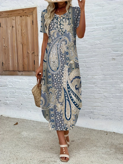 Fashion Elegant Women Dress Loose Casual Dress Women Printed Dress New Temperament