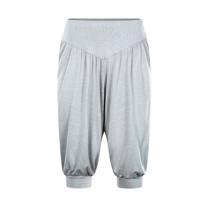 Summer Women Capri Pants Elastic Casual Loose High Waist Bloomers Joggers Sports Fitness Yoga Sweatpants Trousers