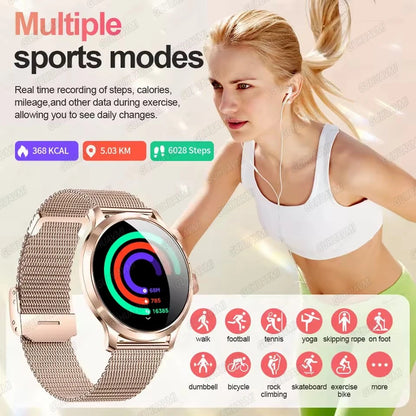 Fashion Women Smart Watch 1.32”AMOLED 100+dials Heart Rate Blood Oxygen Blood Pressure Monitoring Waterproof Give a Gift 2026New