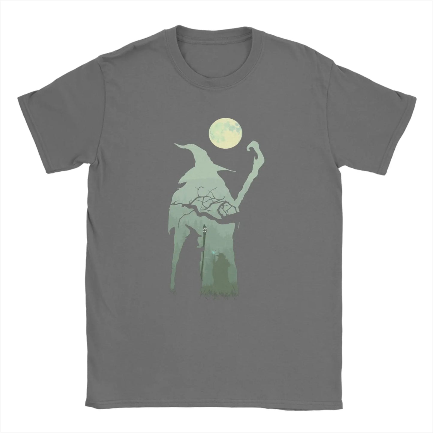 Novelty Into the Forest Tshirts Men Cotton Short Sleeve L-Lords Of The R-Rings Gandalf Wizard Hobbit Crewneck Summer Clothing