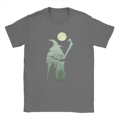 Novelty Into the Forest Tshirts Men Cotton Short Sleeve L-Lords Of The R-Rings Gandalf Wizard Hobbit Crewneck Summer Clothing