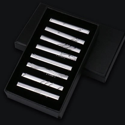 Luxury Men's Tie Clips Set Gifts Box Hight Quality Tieclip Business Accessories Suit 8 Pieces Set Multiple Styles Gifts For Men