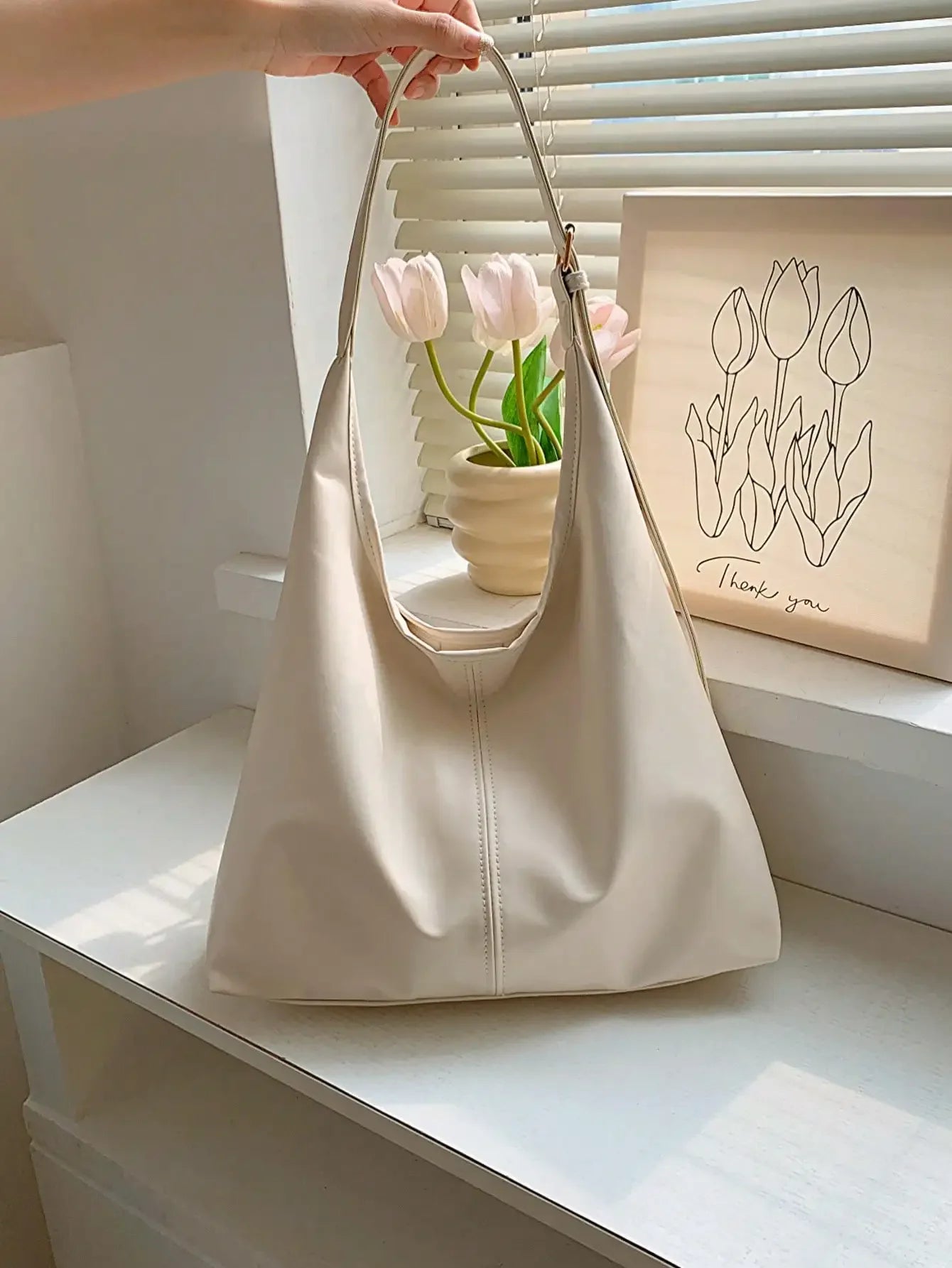Large Capacity Solid Color Women's Shoulder Bag, Multifunctional Crossbody Bag,
