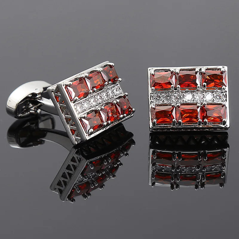 Cufflinks For Mens Luxury High Quality French Cufflink Green White Crystal Buttons For Business Mens Shirt Decoration Cuff Gift