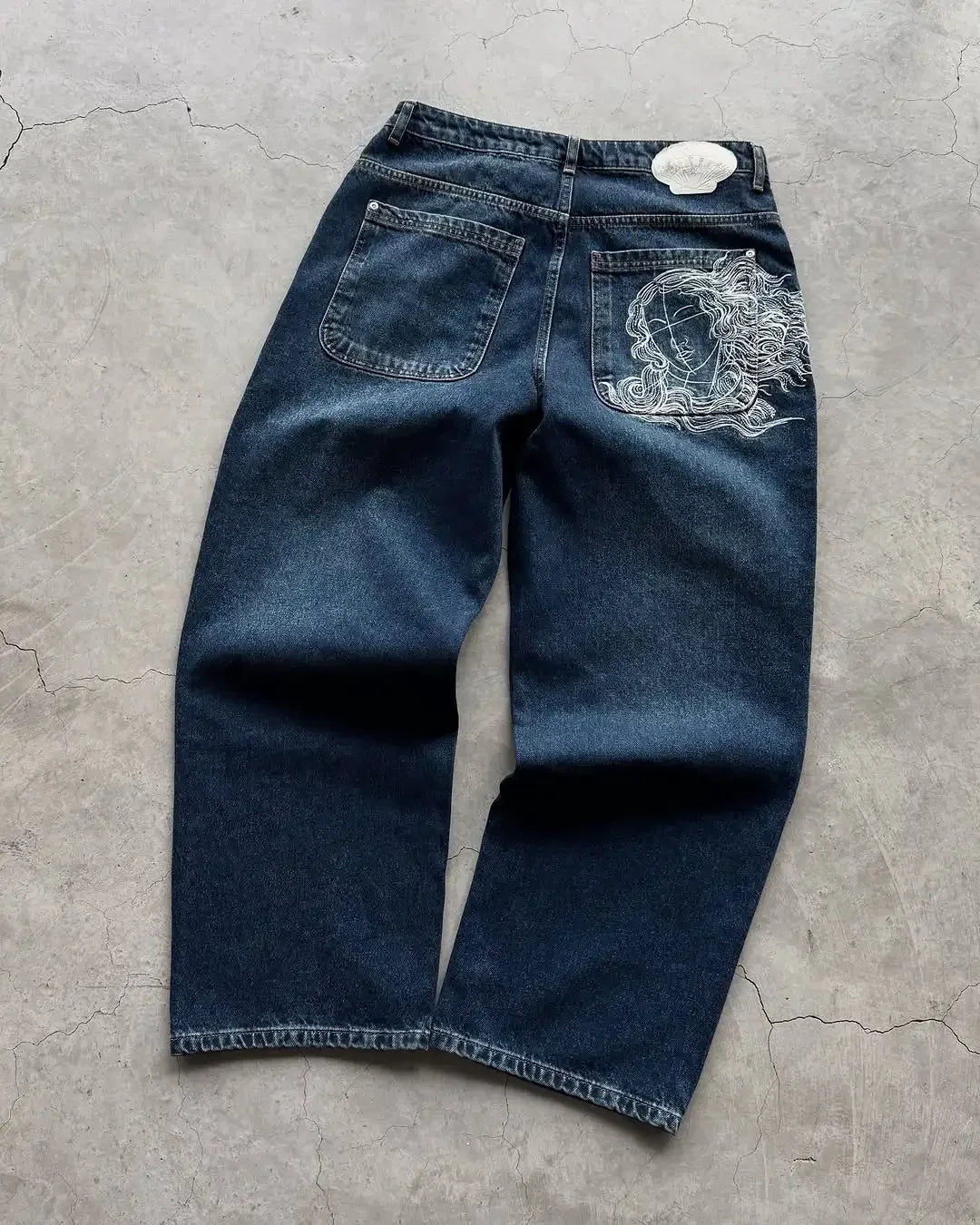 Casual jeans reversible pants ins fashion American retro Y2K loose high waist jeans women street clothing loose trousers pants