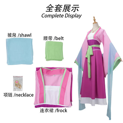 Maomao Cosplay Costume Wig Anime The Apothecary Diaries Pink Dress Halloween Party for Women