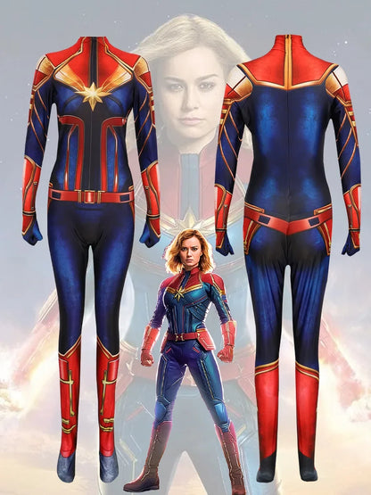 Movie Captain Cosplay Costume Women Superhero Cos Stage Jumpsuit