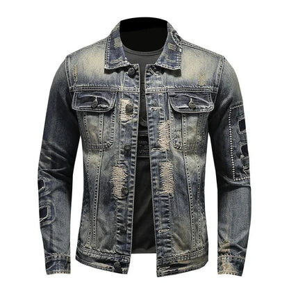 2026 winter denim jacket male Fashion Trench Coat Trend Jacket Men's Casual jackts men classic style denim Coat men full M-4XL