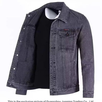 UNITIM Spring American Heavy Denim Men Workwear Coat Male Retro Streetwear Jeans Jackets Outdoor Classic Men Button Cow Boy Coat