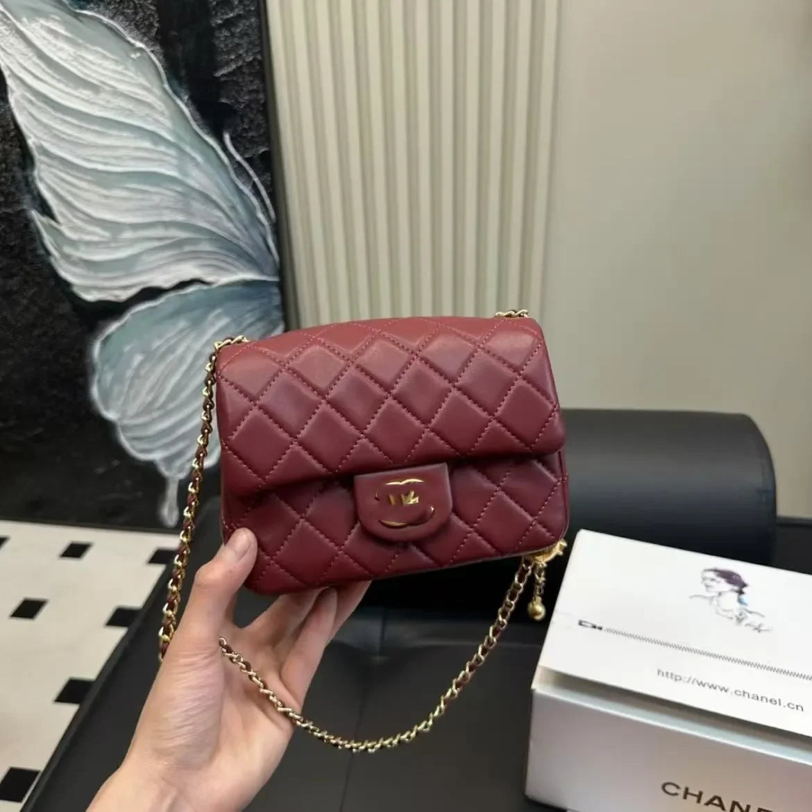 Channeled Bag Women designer makeup bag High Quality Sheepskin Diamond Lattice Handle Vanity Box Tote Bags Crossbody Shoulder Co